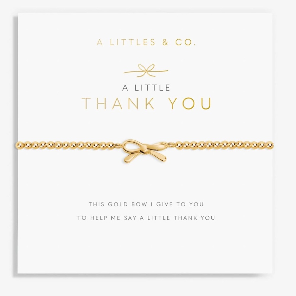 A Little Thank You Gold Bow Bracelet (New)